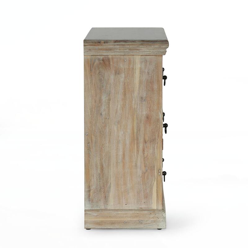 Acacia Wood 3 Drawer Dresser, 40 Inches Wide Storage Cabinet