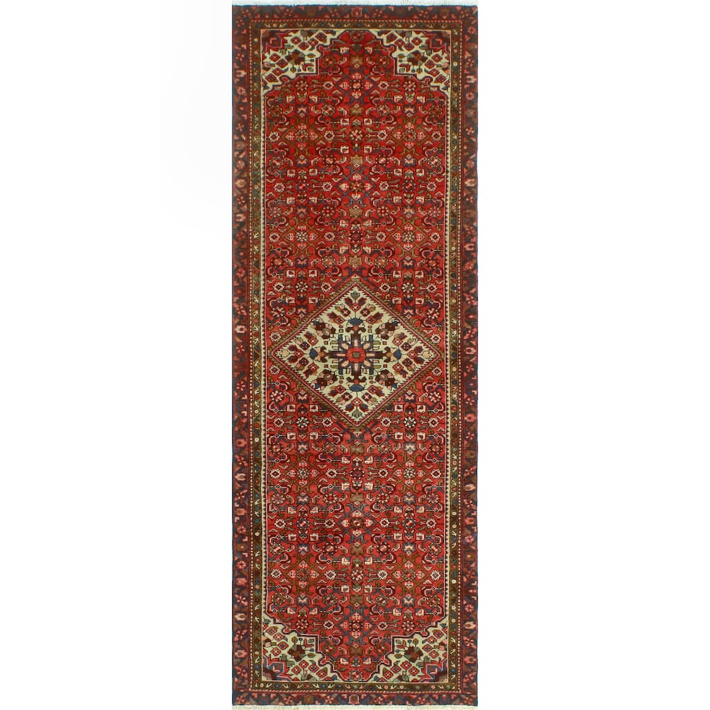 Fine Vintage Distressed Aristoc Rust/Ivory Runner - 3'1" x 9'1"