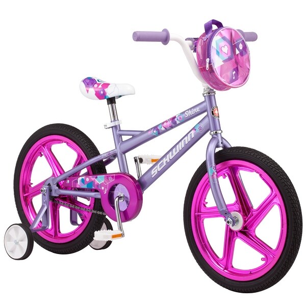 Shine Girl s Sidewalk Bike 18 inch mag wheels ages 5 7 Purple