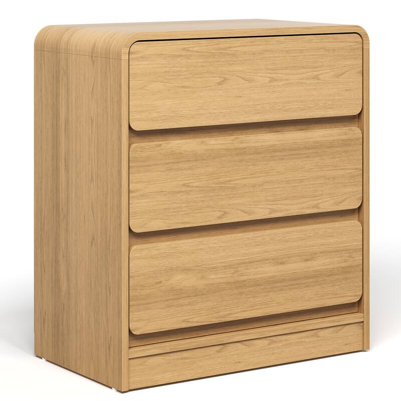 Modern Storage 3-Drawer Nightstand for Bedroom, Nursery, Living Room
