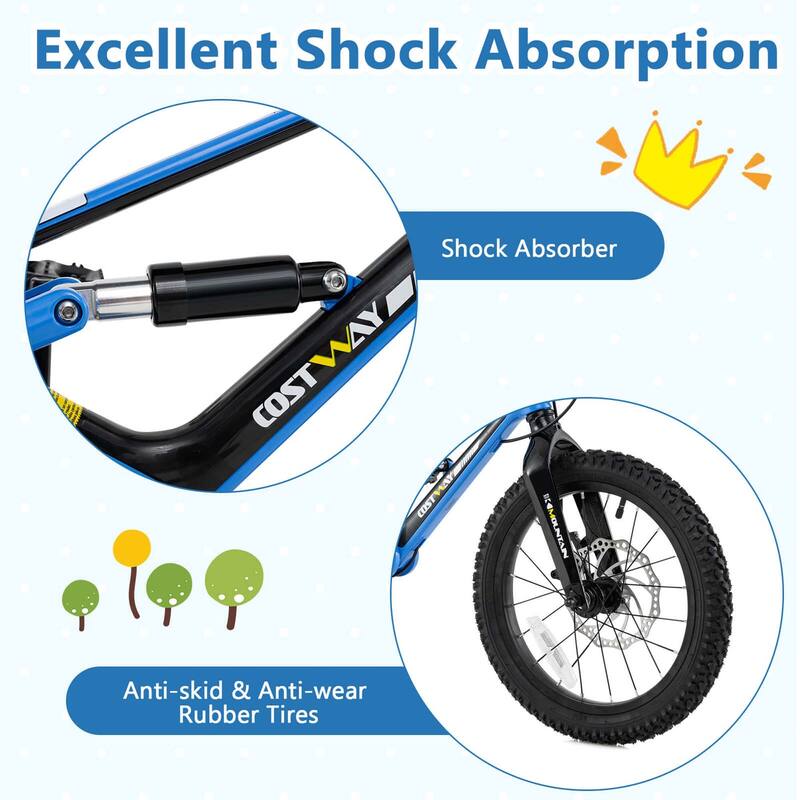 Costway 16 Inch Children Bicycle with Training Wheels & Double Disc - See Details
