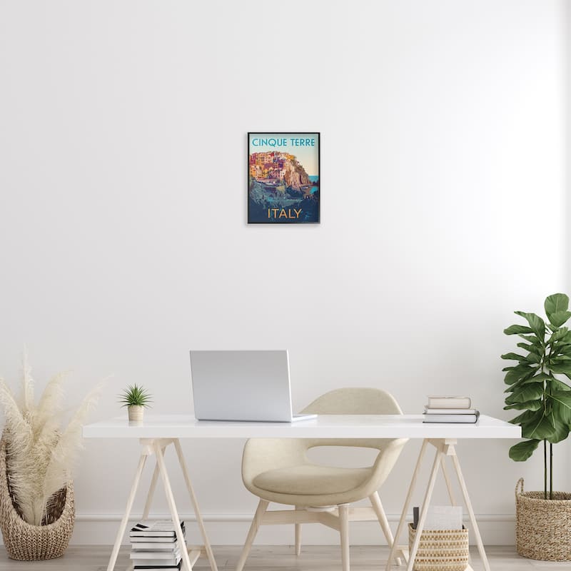 Stupell Italian Coast Cityscape Framed Giclee Art Design By Victoria Barnes