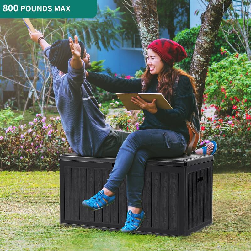 90 Gallons Water Resistant Resin Lockable Deck Box