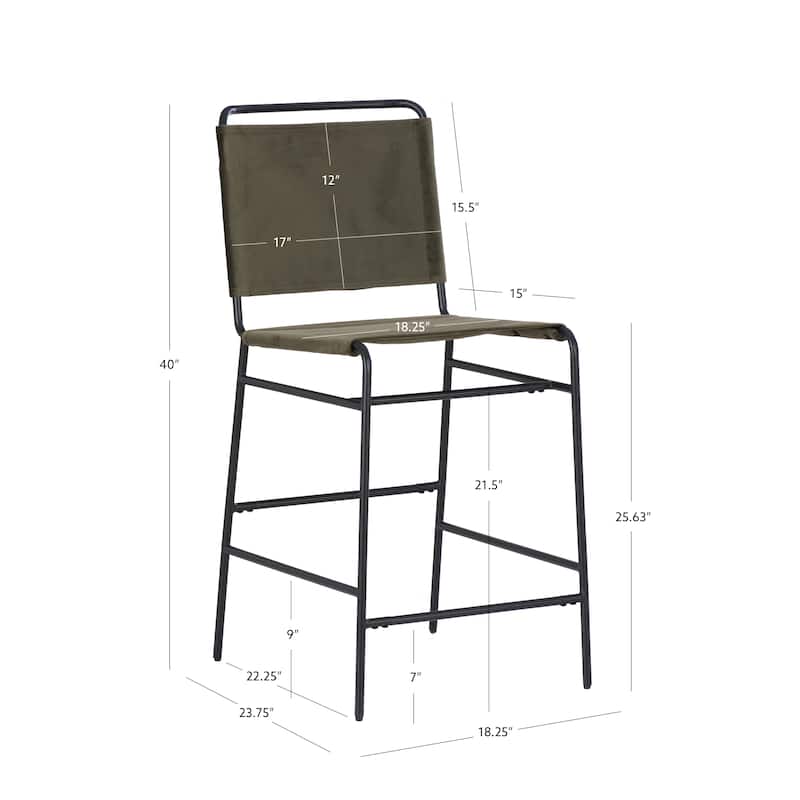 Leffler Metal Faux Leather 25.5-Inch Counter Stool