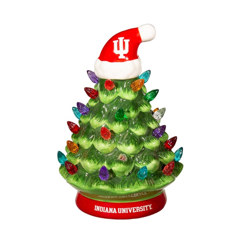 8" LED Ceramic Tabletop Christmas Tree, Indiana University