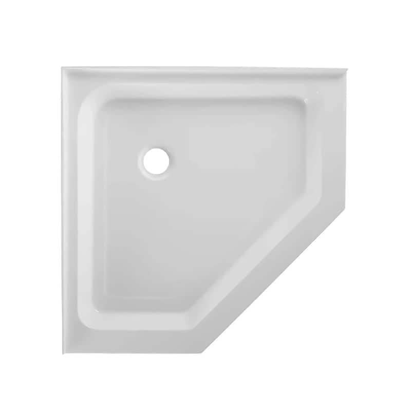 Fine Fixtures Neo Angle Corner Shower Base Shower Pan Floor in White
