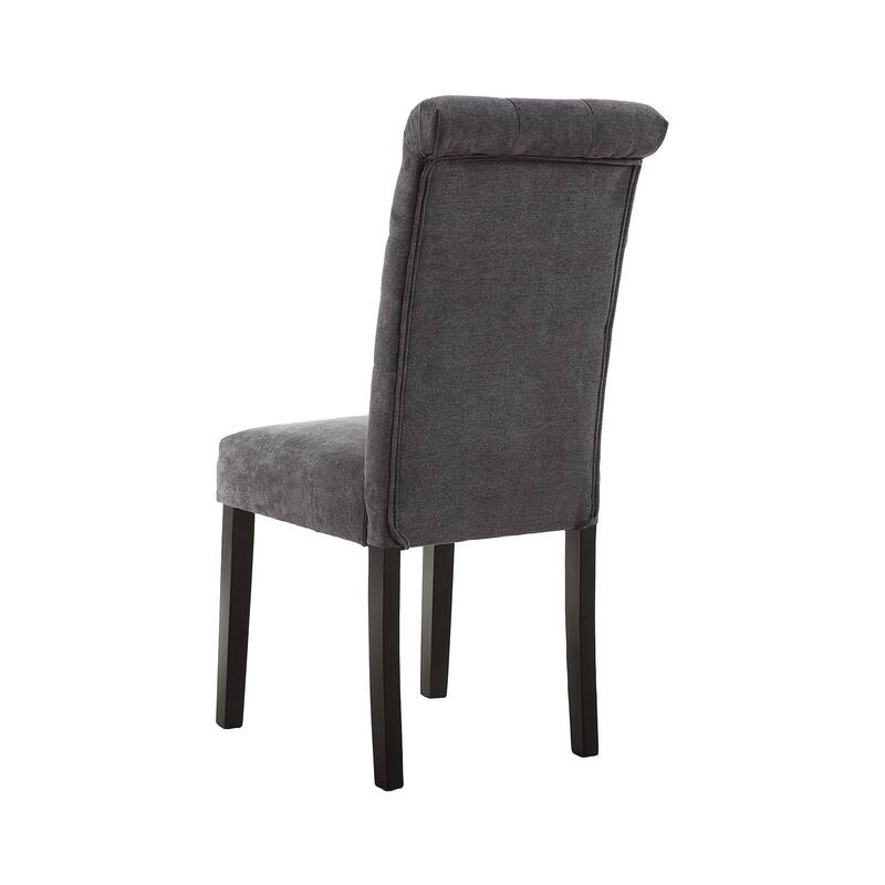 Fabric Upholstery Tufted Parsons Dining Chairs Set of 2