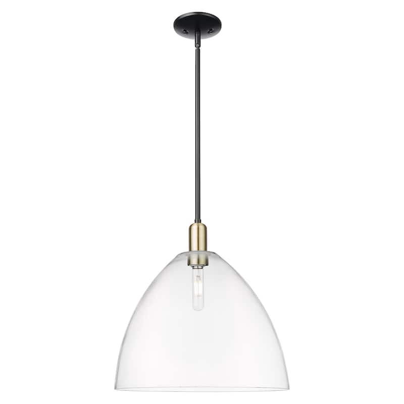 Innovations Lighting Endless Possibilities Arcadia - Bristol - 1 Light 16" Stem Hung Mini Pendant - Clear/Black Antique Brass