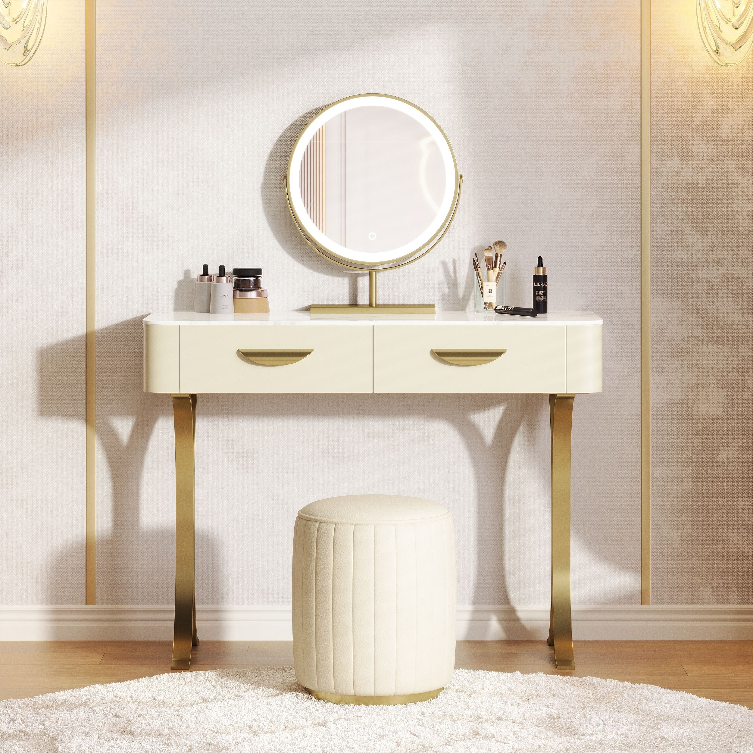 Beige vanity set discount