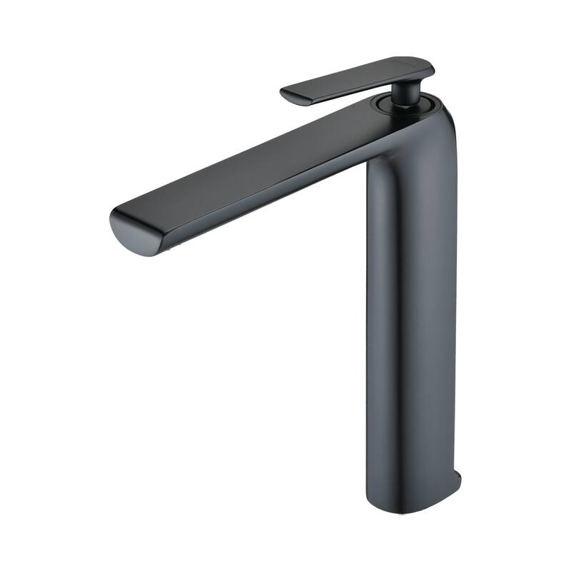 PROOX High Arc Bathroom Vessel Faucet Lever Single Handle - Matte Black