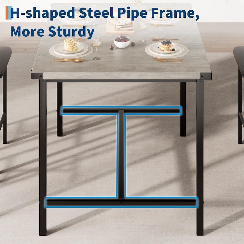 Dining Table Set for 4 w/Footrest & Corner Protector, 5-Piece Kitchen Table Set