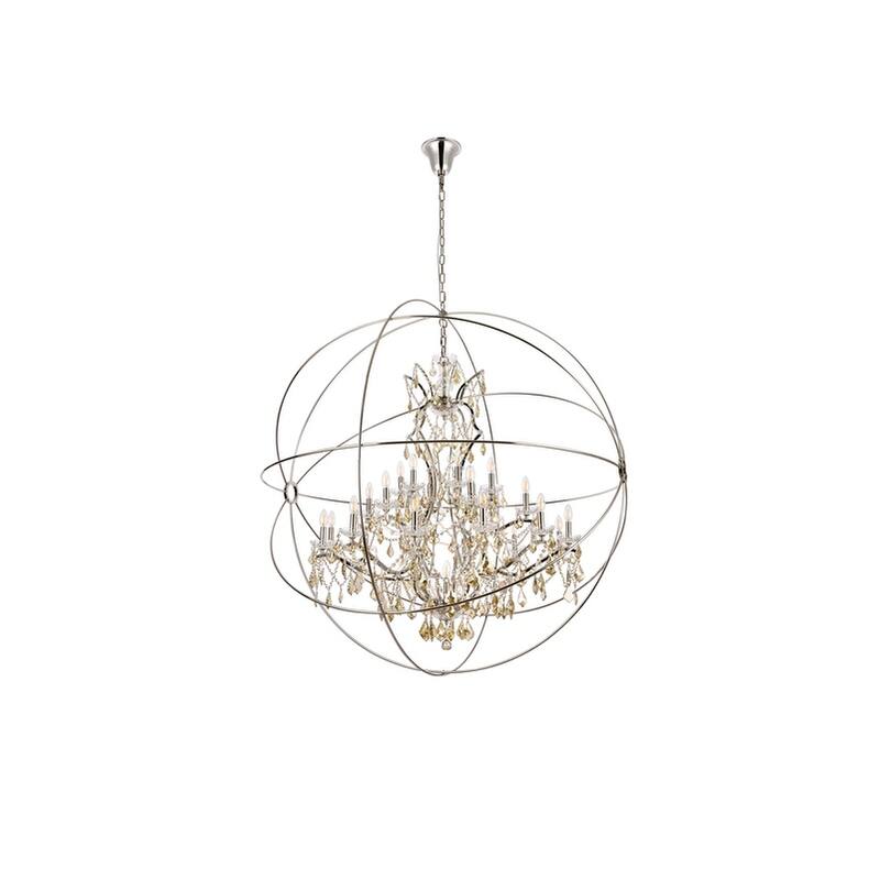 Royce Edge 25-Light Polished Nickel Chandelier