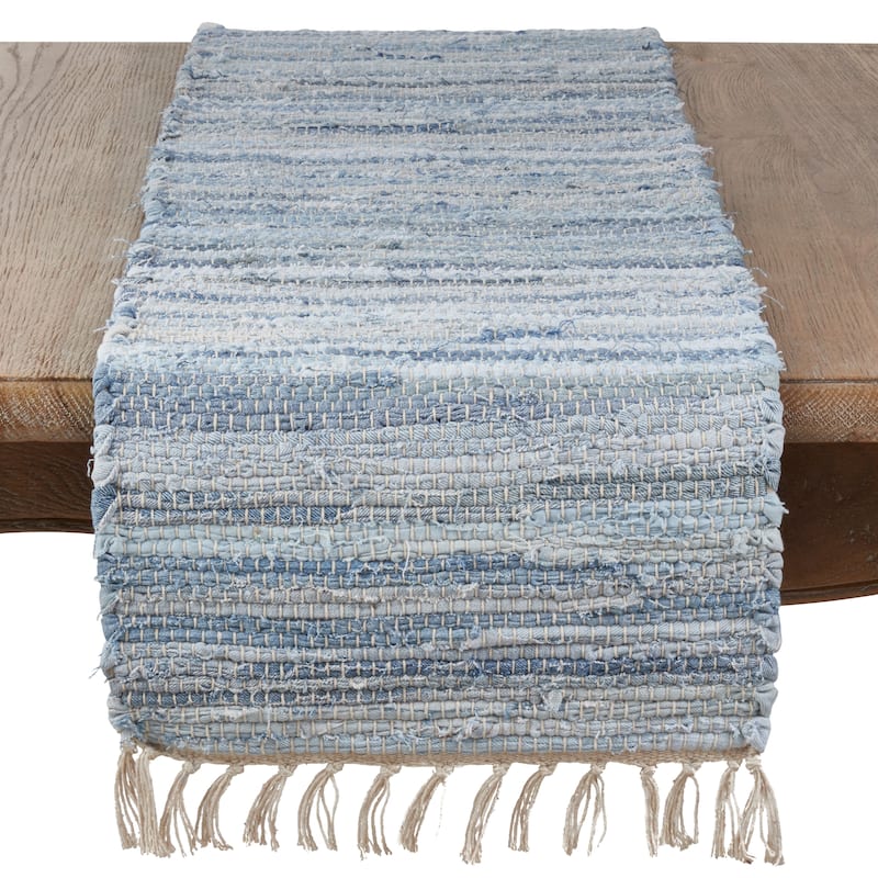 Long Table Runner With Chindi Woven Design - 16"x120"