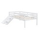 preview thumbnail 10 of 8, White Twin Pine Low Loft Bed with Slide & Ladder