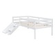 preview thumbnail 10 of 8, White Twin Size Pine Wood Low Loft Bed with Slide and Ladder