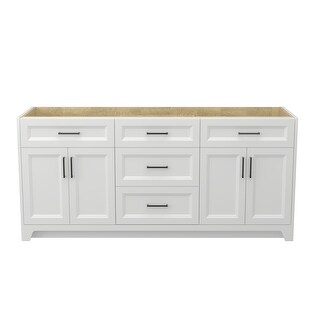 Solid Wood 72 Inch Bathroom Vanity No Top Sink Bathroom Storage Cabinet ...