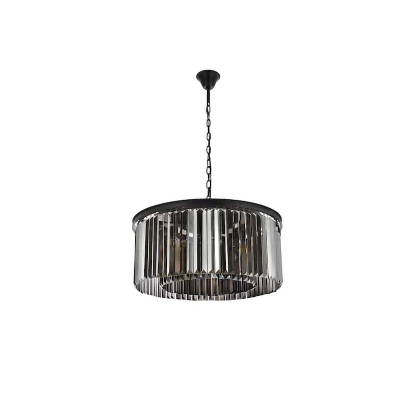 Royce Edge 8-Light Matte Black Chandelier
