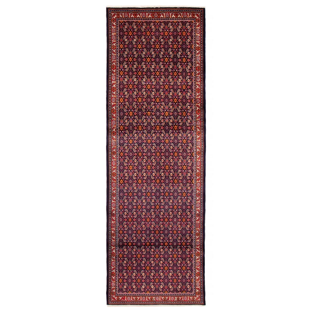 ECARPETGALLERY Hand-knotted Andelz Navy Wool Rug - 3'5 x 10'2