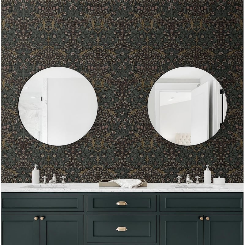 Seabrook Designs Victorian Garden Floral Prepasted Wallpaper