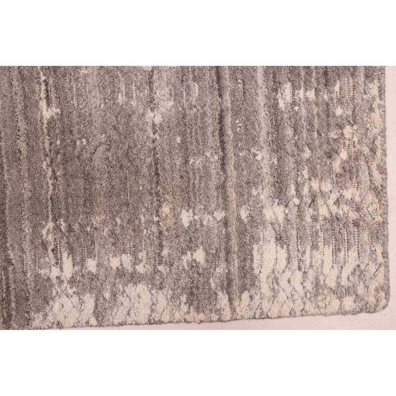 ECARPETGALLERY Hand Loomed Elysian Dark Grey Wool Rug - 10'0 x 9'11