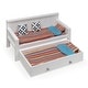 preview thumbnail 1 of 8, Badger Basket Sofa/Daybed with Trundle for 18 inch Dolls - White/Multi - 22" x 10" x 10.5"
