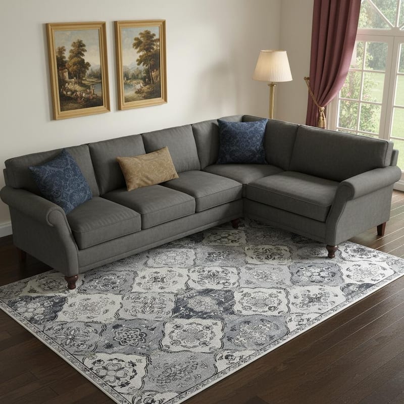 HomeRoots Tropical Floral Traditional Rectangle Area Rug - 6' X 9' - 6' X 9'