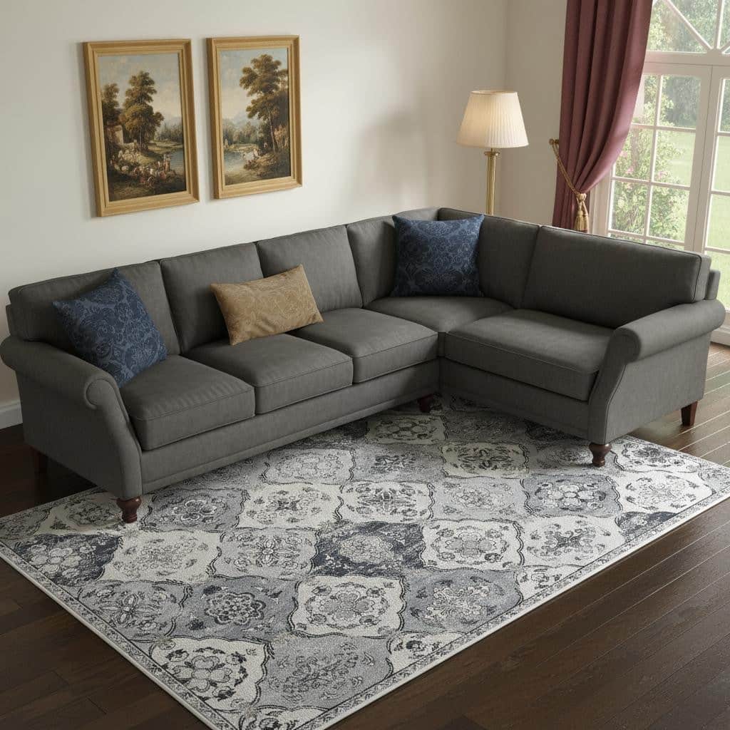 HomeRoots Tropical Floral Traditional Rectangle Area Rug - 6' X 9'