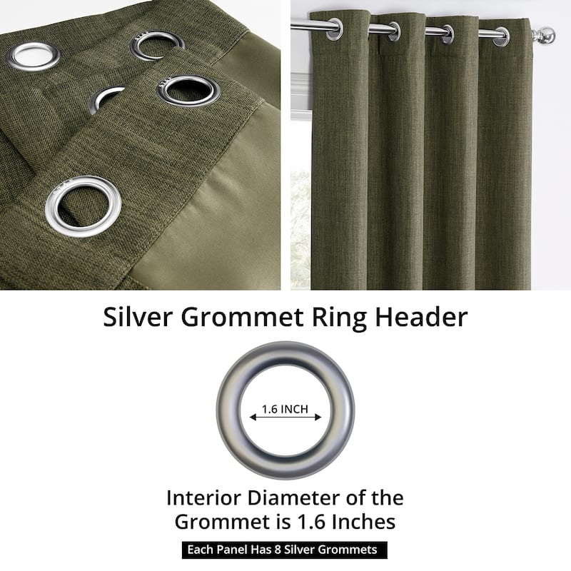 Exclusive Fabrics Faux Linen Grommet Room Darkening Curtain (1 Panel)
