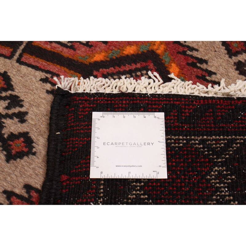 ECARPETGALLERY Hand-knotted Royal Baluch Khaki Wool Rug - 3'2 x 5'7