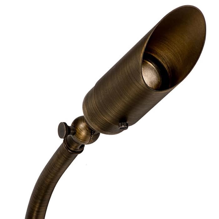 12V LED Warm White Cast Brass Low Voltage Angle Shield Bullet Spotlight Gooseneck Sign Light