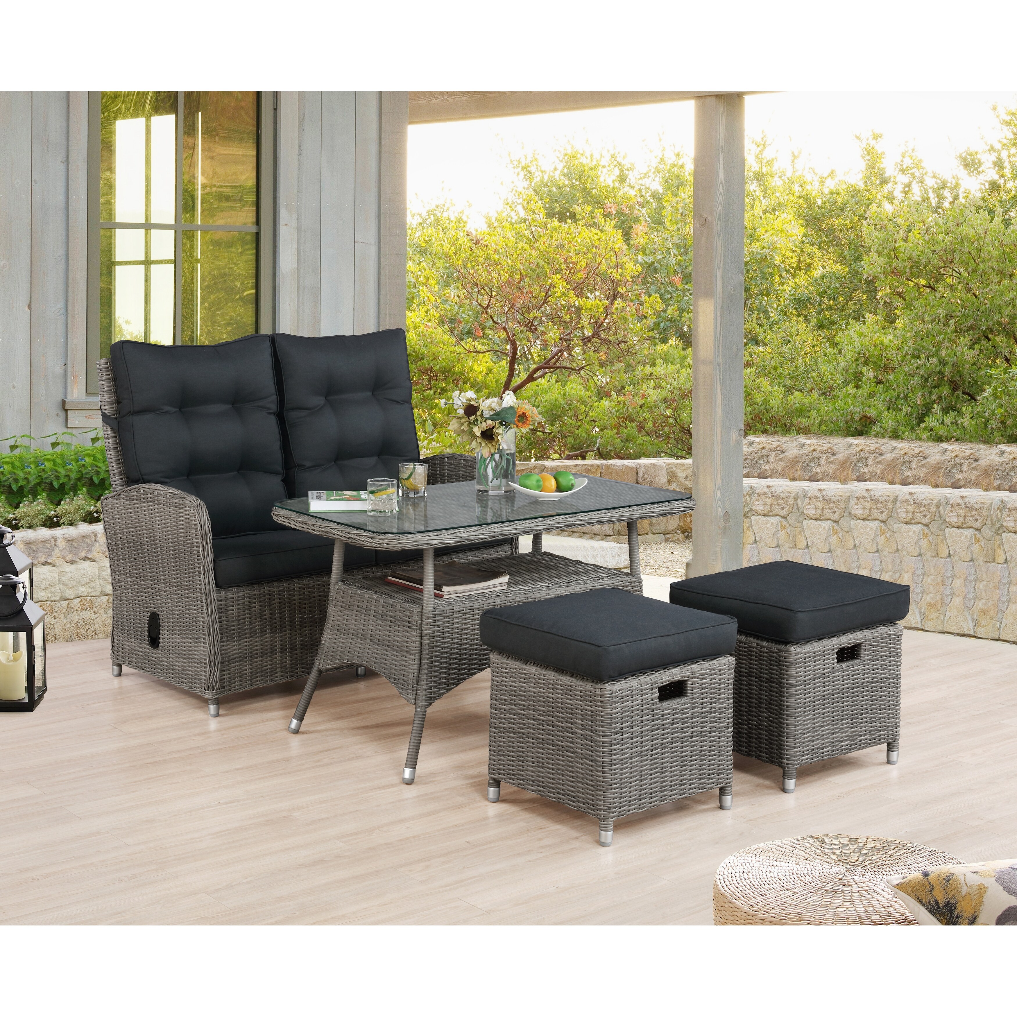Reclining garden outlet bench