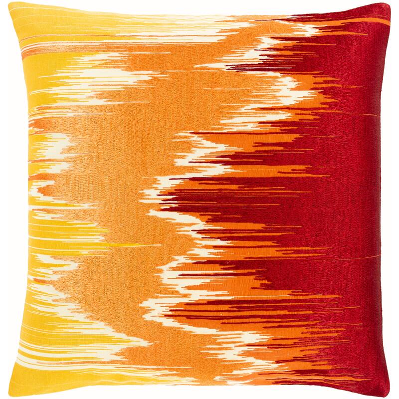 Lena Modern Hand-Embroidered 20-in Poly or Feather Down Throw Pillow