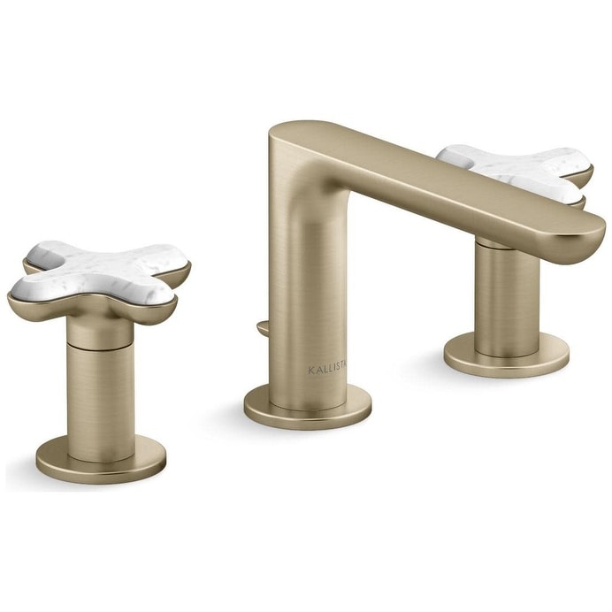 Kallista P32704-WC 002 Widespread Bathroom Faucet with White Carrara