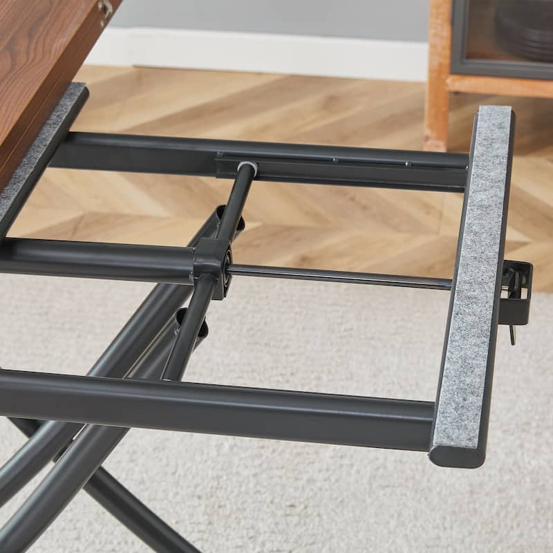 GDFStudio Tharion Wood Lift Table with Multifunctional Adjustable Design