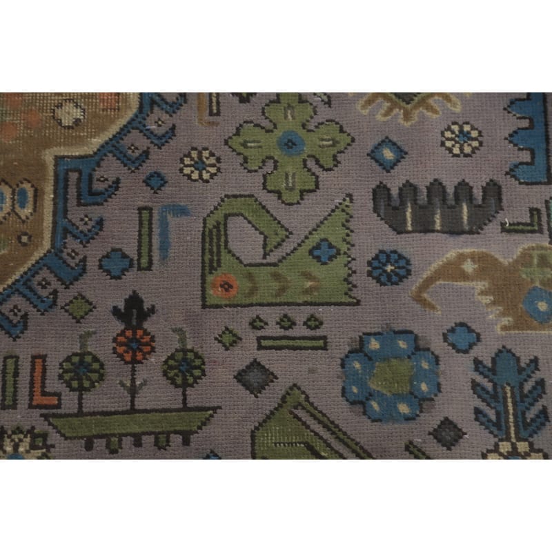 Hand Knotted Oriental 100% Wool Carpet Traditional Floral Purples Tabriz Area Rug - 11' 1'' X 8' 2''