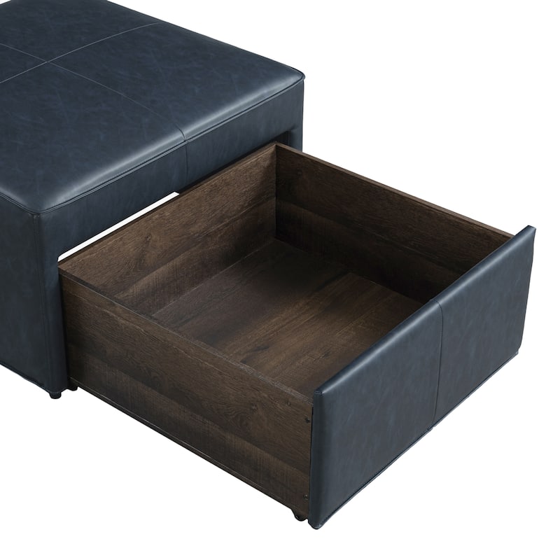 Studio Living Hanson Storage Ottoman in Faux Leather