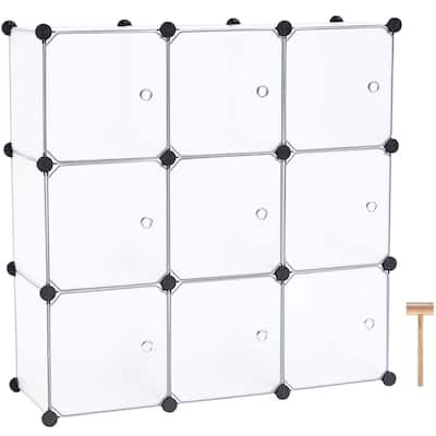 9-Cube Storage Closet Organizer Shelves DIY Closet Cabinet with Doors