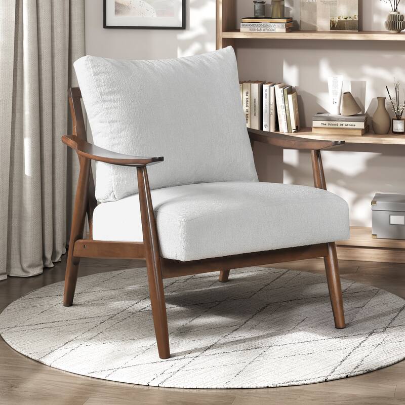 Oliver 31" Textured Accent Chair - Solid Wood Frame, Reversible Back