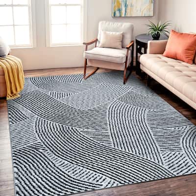 World Rug Gallery Bohemian Stripe Waves Area Rug