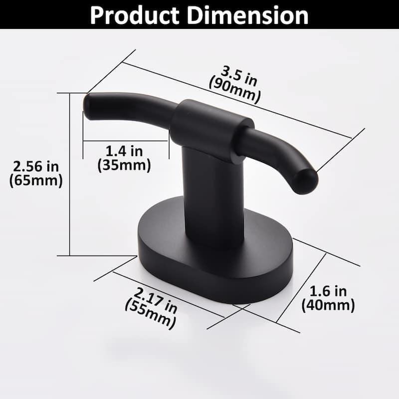 Wall Mounted Double Bathroom Towel Hooks 2 in 1 Robe Hooks(Set of 2)