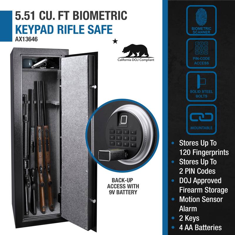 5.51 Cubic Ft Biometric Keypad Riflesafe