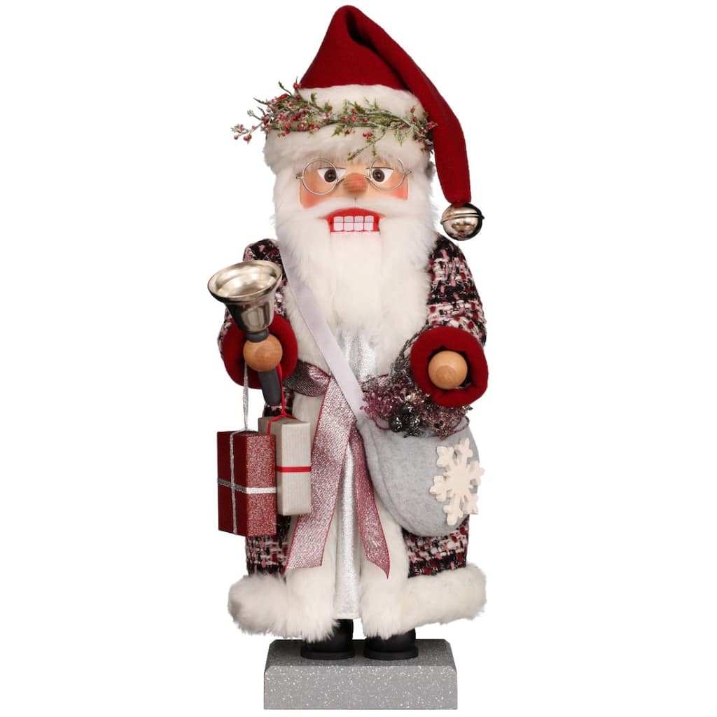 19" White and Red Christian Ulbricht Noble Santa Nutcracker Decoration