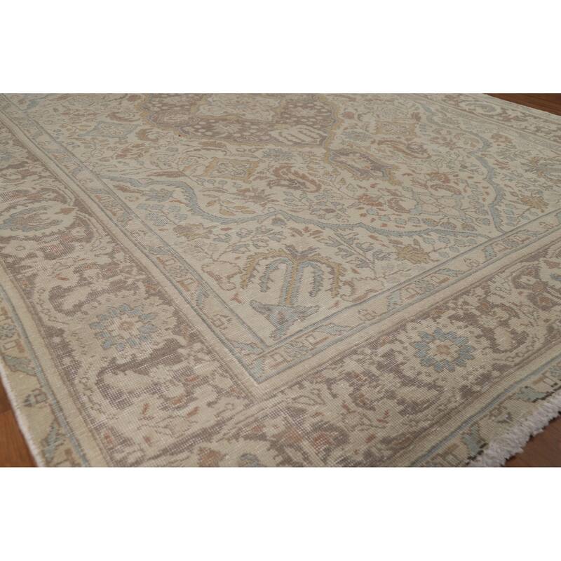 Tabriz Persian Area Rug Hand-Knotted Traditional Wool Carpet - 6'5"x 9'1"