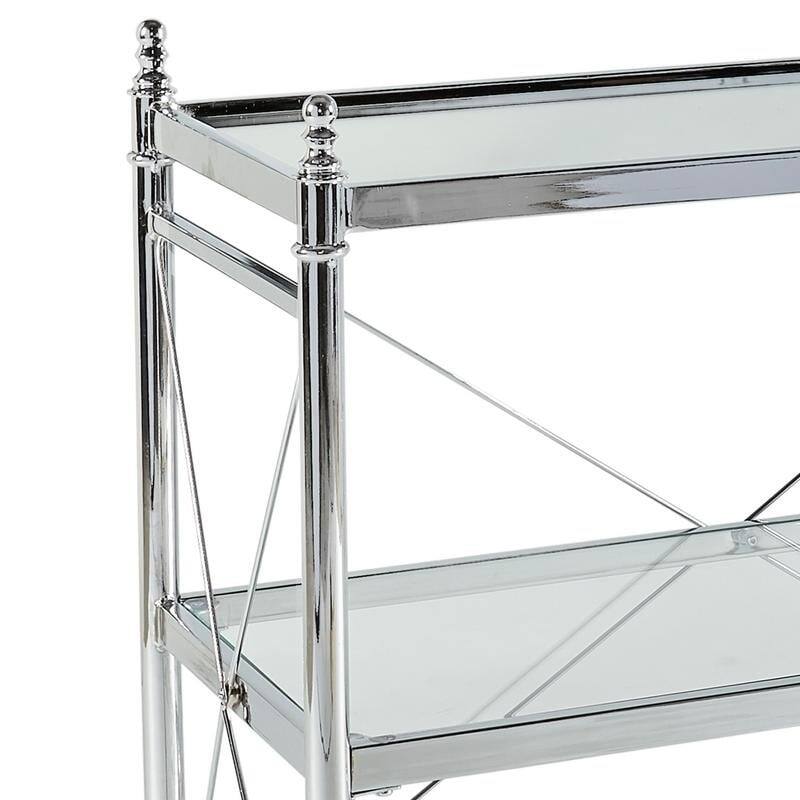 Walker Chrome and Glass Storage Console