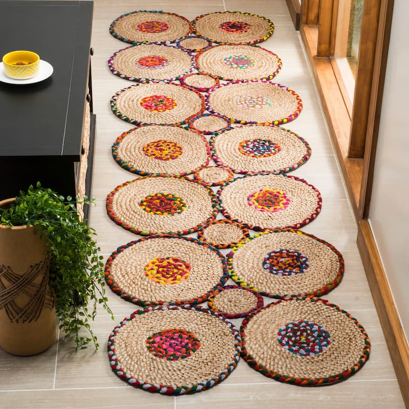 SAFAVIEH Handmade Cape Cod Megi Coastal Jute Rug - 2'3" x 8' Runner - Red/Natural