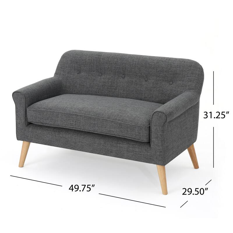 Loveseat 2-Seater Sofa Couch with Button Tufted, Settee Sofa Couch with Rolled Armrests and Wood Legs