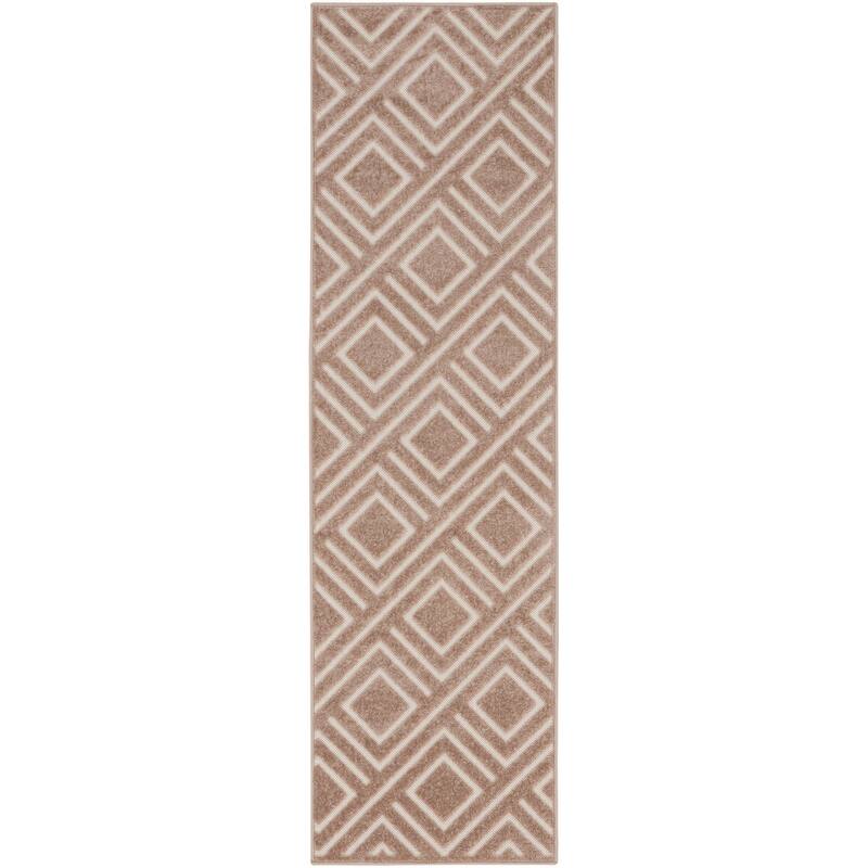 Nourison Casual Indoor only Geometric Area Rug - 2' x 6' - Brown - Runner