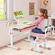 preview thumbnail 4 of 8, Gymax Kid's Study Desk & Chair Set Height Adjustable with Tilt Desktop