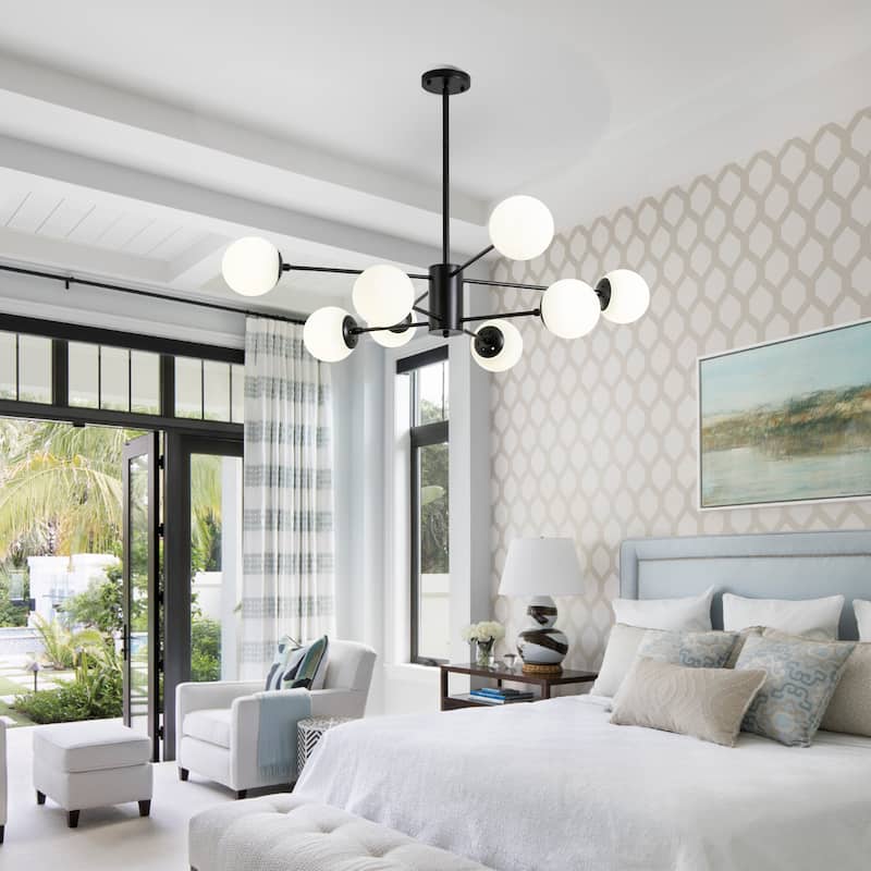 Mordern Lighting Sputnik Chandelier Light Globe Shade Frosted Glass Ceiling Pendant Light(8 lights)