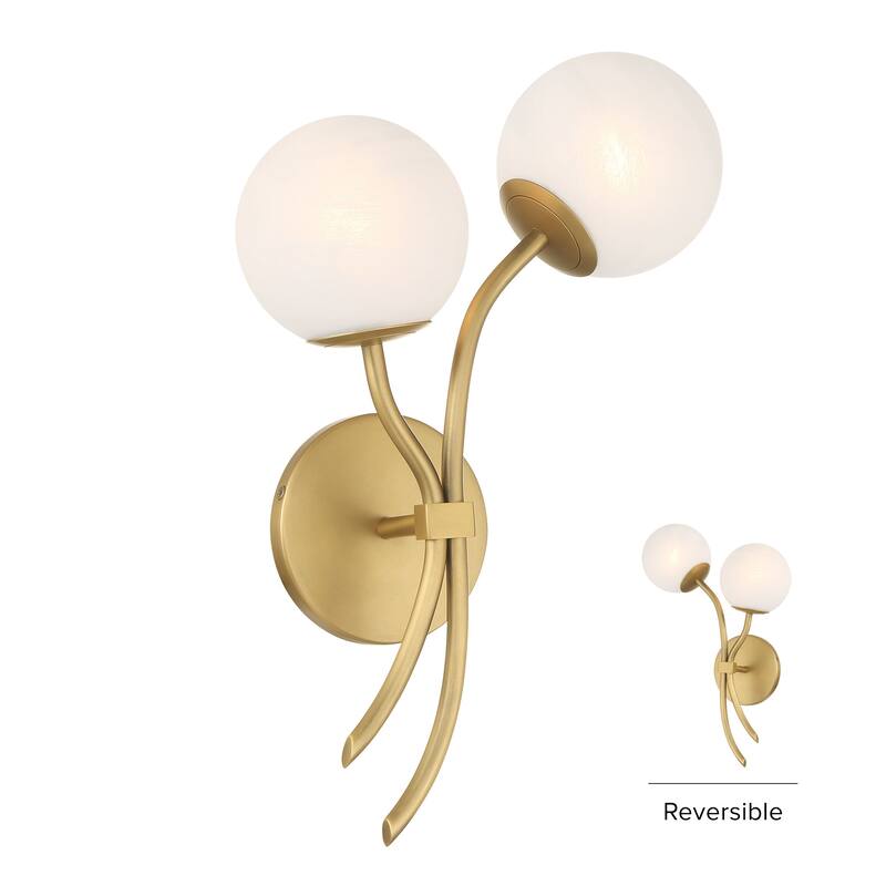 Minka Lavery 3742 Curven 2 Light 18" Tall Wall Sconce with Etched